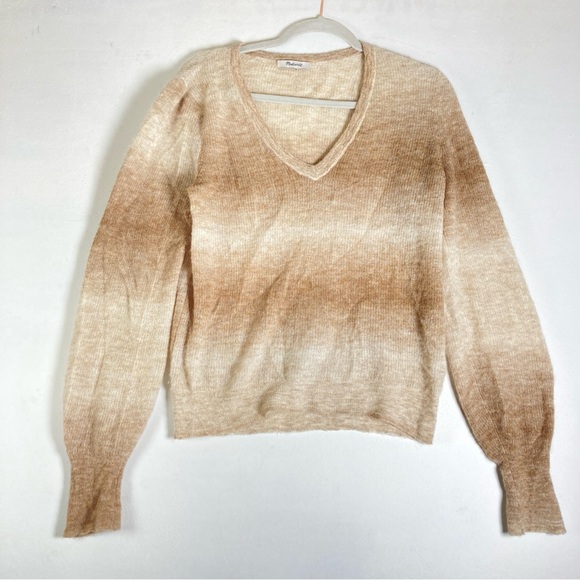 Madewell Sweaters - Madewell Sweater Ombre
Women Brown 
Deep V Neck Preppy Cozy Comfy Light Soft M
